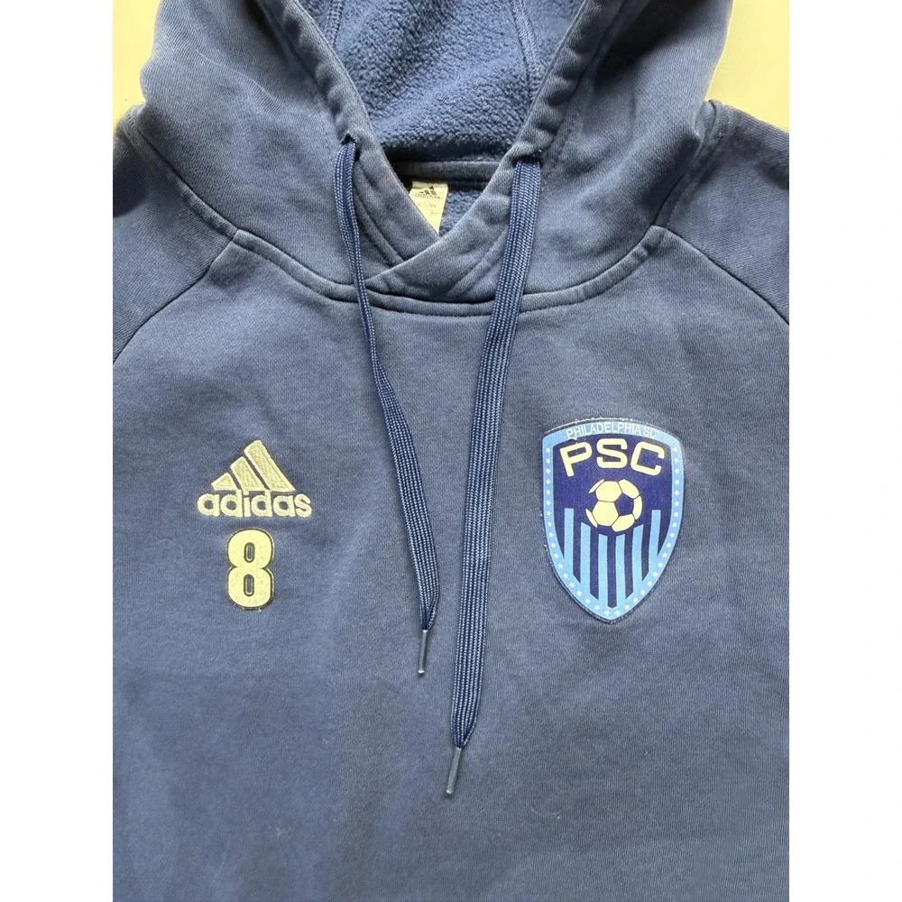 Adidas Hoodie Mens Small Blue Fleece Lined Philadelphia Union Soccer‎ Club #8